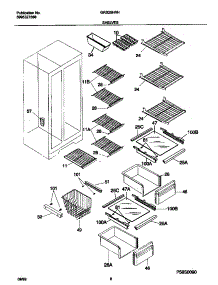 05 - Shelves parts for Frigidaire Refrigerator GRS20HRHD1 from AppliancePartsPros.com