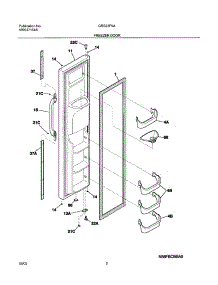 03 - Freezer Door parts for Gibson Refrigerator GRS23F5AQ3 from AppliancePartsPros.com