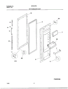 04 - Refrigerator Door parts for Frigidaire Refrigerator GRS20ZRHD8 from AppliancePartsPros.com