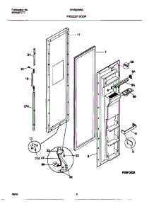 02 - Freezer Door parts for Frigidaire Refrigerator GRS22WNCW4 from AppliancePartsPros.com