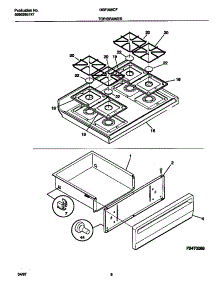 05 - Top / Drawer parts for Frigidaire Range GGF355CFSA from AppliancePartsPros.com