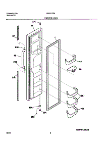03 - Freezer Door parts for Gibson Refrigerator GRS23F5AW6 from AppliancePartsPros.com