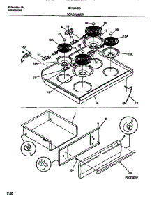 04 - Top / Drawer parts for Frigidaire Range GEF354BBDA from AppliancePartsPros.com