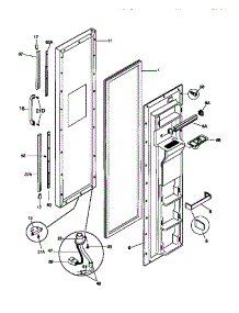 02 - Freezer Door parts for Frigidaire Refrigerator GRS24WNCW1 from AppliancePartsPros.com