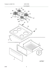 07 - Top / Drawer parts for Gibson Range CGEF312FSB from AppliancePartsPros.com