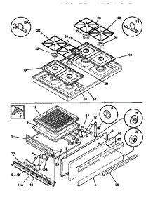 05 - Top / Drawer parts for Frigidaire Range GGF325BBDB from AppliancePartsPros.com
