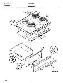 04 - Top / Drawer parts for Frigidaire Range GEF357CBSB from AppliancePartsPros.com