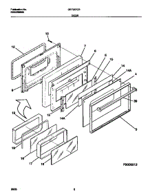 05 - Door parts for Frigidaire Range GEF357CBSB from AppliancePartsPros.com