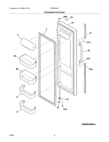 05 - Refrigerator Door parts for Gibson Refrigerator GRS23R4CW7 from AppliancePartsPros.com