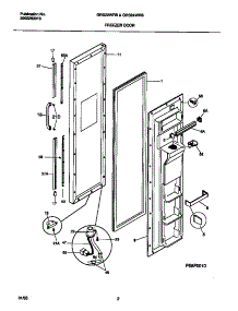 02 - Freezer Door parts for Frigidaire Refrigerator GRS24WRBW1 from AppliancePartsPros.com