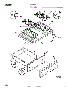 05 - Top / Drawer parts for Frigidaire Range GGF350SBWB from AppliancePartsPros.com