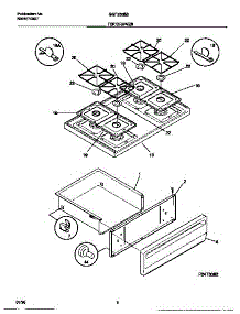 05 - Top / Drawer parts for Frigidaire Range GGF356BBWE from AppliancePartsPros.com