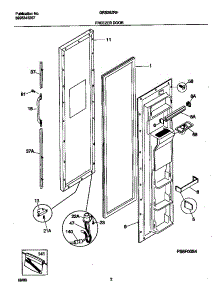 02 - Freezer Door parts for Frigidaire Refrigerator GRS26ZRHD5 from AppliancePartsPros.com