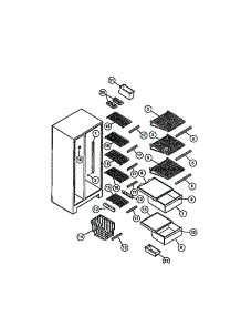 05 - Shelves parts for Frigidaire Refrigerator RS22F7DU1D from AppliancePartsPros.com