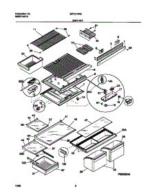 04 - Shelves parts for Frigidaire Refrigerator GRT21PRCD5 from AppliancePartsPros.com