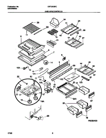 04 - Shelves / Controls parts for Frigidaire Refrigerator GRT22QRCD0 from AppliancePartsPros.com