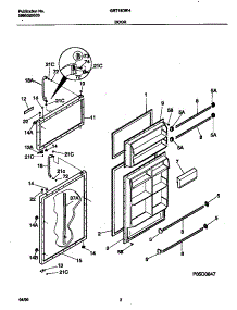 02 - Doors parts for Frigidaire Refrigerator GRT18DRHD0 from AppliancePartsPros.com