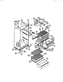 02 - Cabinet parts for Frigidaire Refrigerator RT15F1WU2A from AppliancePartsPros.com