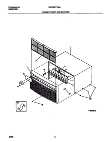 02 - Cabinet Front And Wrapper parts for Frigidaire Air Conditioner GAC053T7A2A from AppliancePartsPros.com