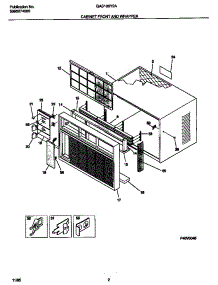 02 - Cabinet Front And Wrapper parts for Frigidaire Air Conditioner GAS188Y2A1 from AppliancePartsPros.com