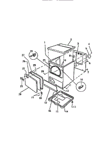 03 - Cabinet parts for Frigidaire Dryer DGA500A1D from AppliancePartsPros.com