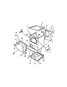 03 - Cabinet parts for Frigidaire Dryer DEA600A1D from AppliancePartsPros.com