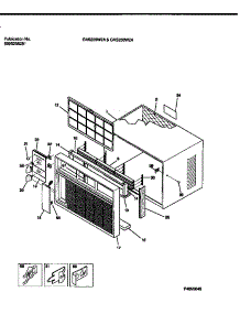 02 - Cabinet Front And Wrapper parts for Frigidaire Air Conditioner GAS228W2A1 from AppliancePartsPros.com