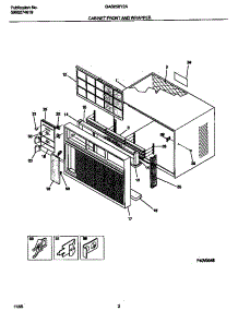 02 - Cabinet Front And Wrapper parts for Frigidaire Air Conditioner GAS258Y2A1 from AppliancePartsPros.com