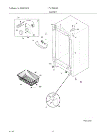 05 - Cabinet parts for Kelvinator Freezer KFU13M3LW0 from AppliancePartsPros.com
