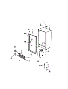 03 - Cabinet parts for Frigidaire Freezer UFS133SM1 from AppliancePartsPros.com