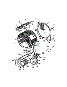 04 - Drum, Motor parts for Frigidaire Dryer DEC320A1D from AppliancePartsPros.com