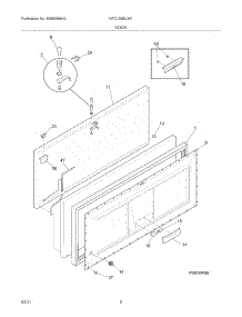 03 - Door parts for Kelvinator Freezer KFC13M5LW1 from AppliancePartsPros.com