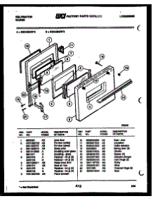 05 - Door Parts parts for Frigidaire Range REC406DW0 from AppliancePartsPros.com