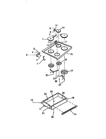 03 - Top / Drawer parts for Frigidaire Range REP307CW3 from AppliancePartsPros.com