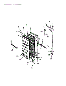 02 - Door parts for Frigidaire Freezer UFS157DNOW from AppliancePartsPros.com