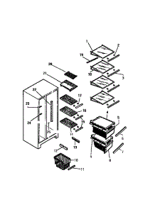 05 - Shelving parts for Frigidaire Refrigerator FMW220AN4D from AppliancePartsPros.com