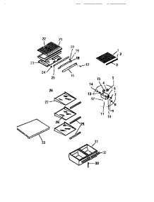 04 - Shelves, Controls, Divider, Mullion parts for Frigidaire Refrigerator TGK180AN6D from AppliancePartsPros.com