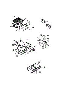 04 - Shelves, Controls, Divider, Mullion parts for Frigidaire Refrigerator TUK160AN6F from AppliancePartsPros.com