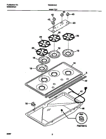 02 - Main Top parts for Frigidaire Cooktop TGC6X4XCW3 from AppliancePartsPros.com
