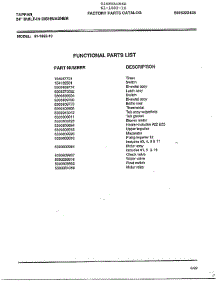 Functional parts for Tappan Dishwasher 61-1082-10 from AppliancePartsPros.com