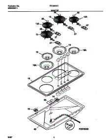 03 - Maintop parts for Frigidaire Cooktop TEC6X2XCW3 from AppliancePartsPros.com