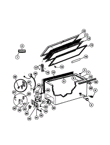 02 - Door, Cabinet, Unit parts for Frigidaire Freezer TFC13M0AW1 from AppliancePartsPros.com
