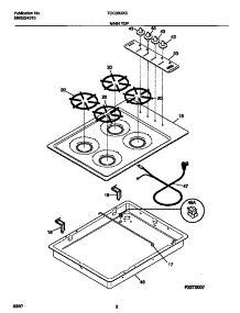 02 - Main Top parts for Frigidaire Cooktop TGC3X3XCD3 from AppliancePartsPros.com