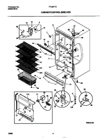 03 - Cabinet / Control / Shelves parts for Frigidaire Freezer TFU20F7EW0 from AppliancePartsPros.com