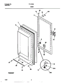 02 - Door parts for Frigidaire Freezer TFU12M0AW4 from AppliancePartsPros.com