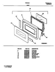 03 - Door parts for Frigidaire Microwave TMS062U1S0 from AppliancePartsPros.com