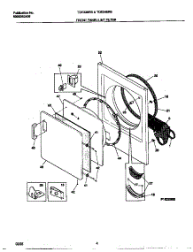 03 - Front Panel / Lint Filter parts for Frigidaire Dryer TDE546RBW2 from AppliancePartsPros.com