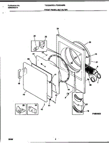 02 - Front Panel / Lint Filter parts for Frigidaire Dryer TDG546RBW2 from AppliancePartsPros.com