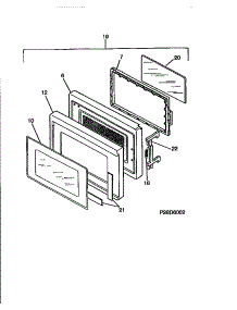 03 - Door parts for Frigidaire Microwave TMT118U1B0 from AppliancePartsPros.com