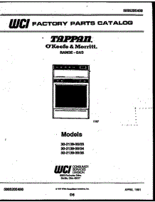 Cover Page parts for Frigidaire Range 30-2139-23-05 from AppliancePartsPros.com